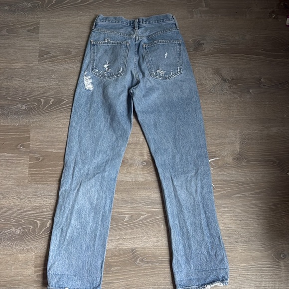 AGOLDE 90's Mid Rise Loose Fit Cotton Ripped Leg Jeans size 23 - Picture 3 of 12